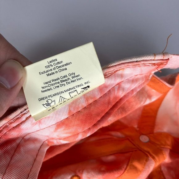 Orange Crush Adjustable Distressed Women's Hat - Picture 13 of 13